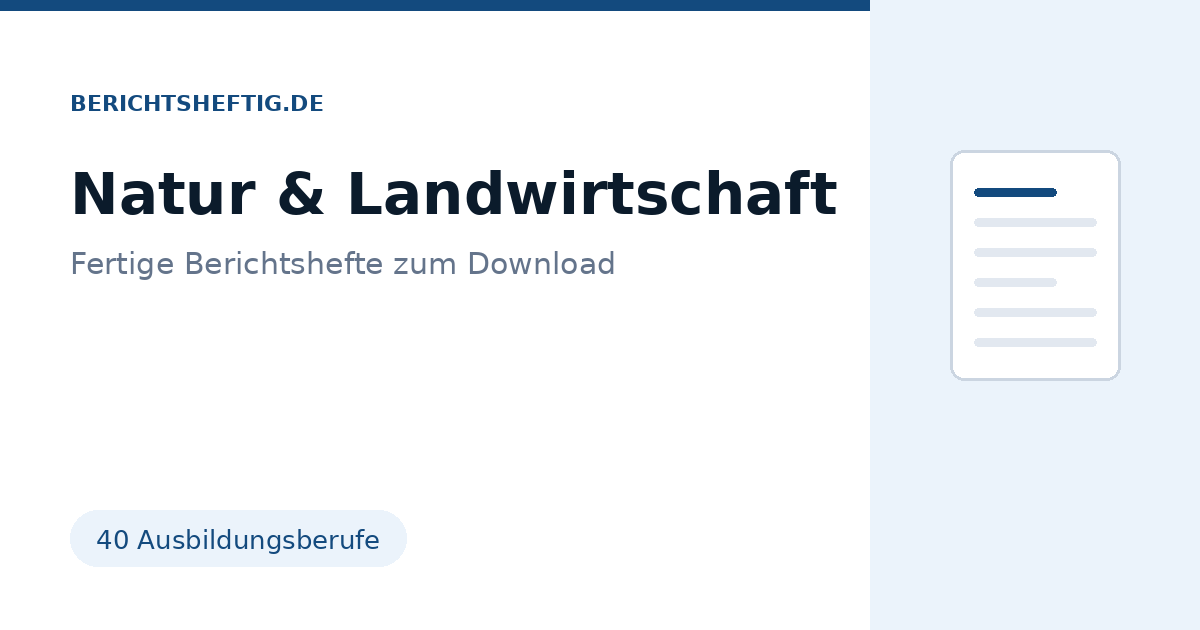 Fertiges Berichtsheft für Landwirtschaft und Gartenbau