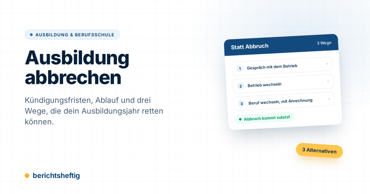 Ausbildung abbrechen: Ablauf, Folgen und die besseren Alternativen