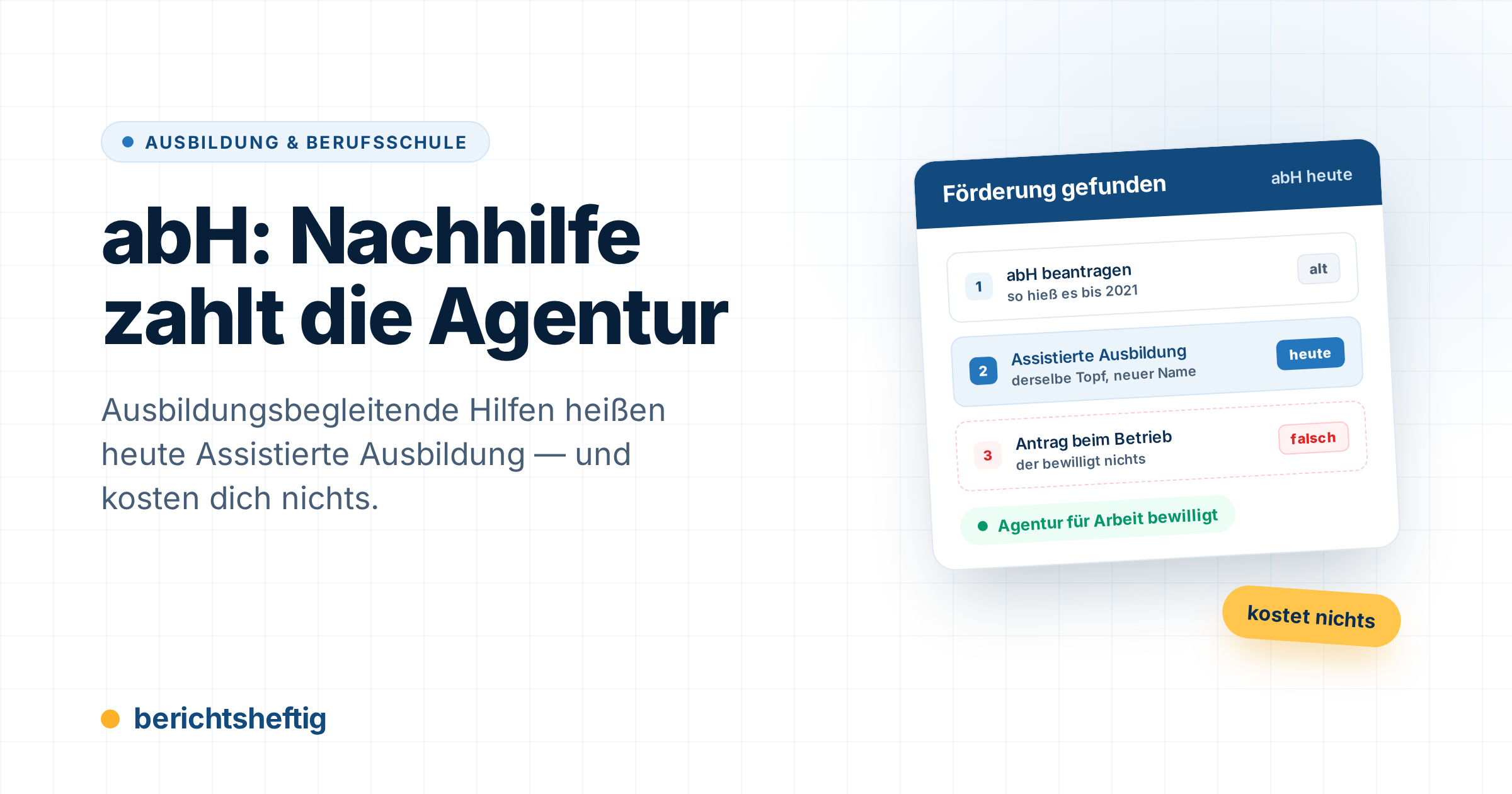 cover-ausbildungsbegleitende-hilfen Ausbildungsbegleitende Hilfen: abH hieß es bis 2021, heute Assistierte Ausbildung — bewilligt wird bei der Agentur für Arbeit