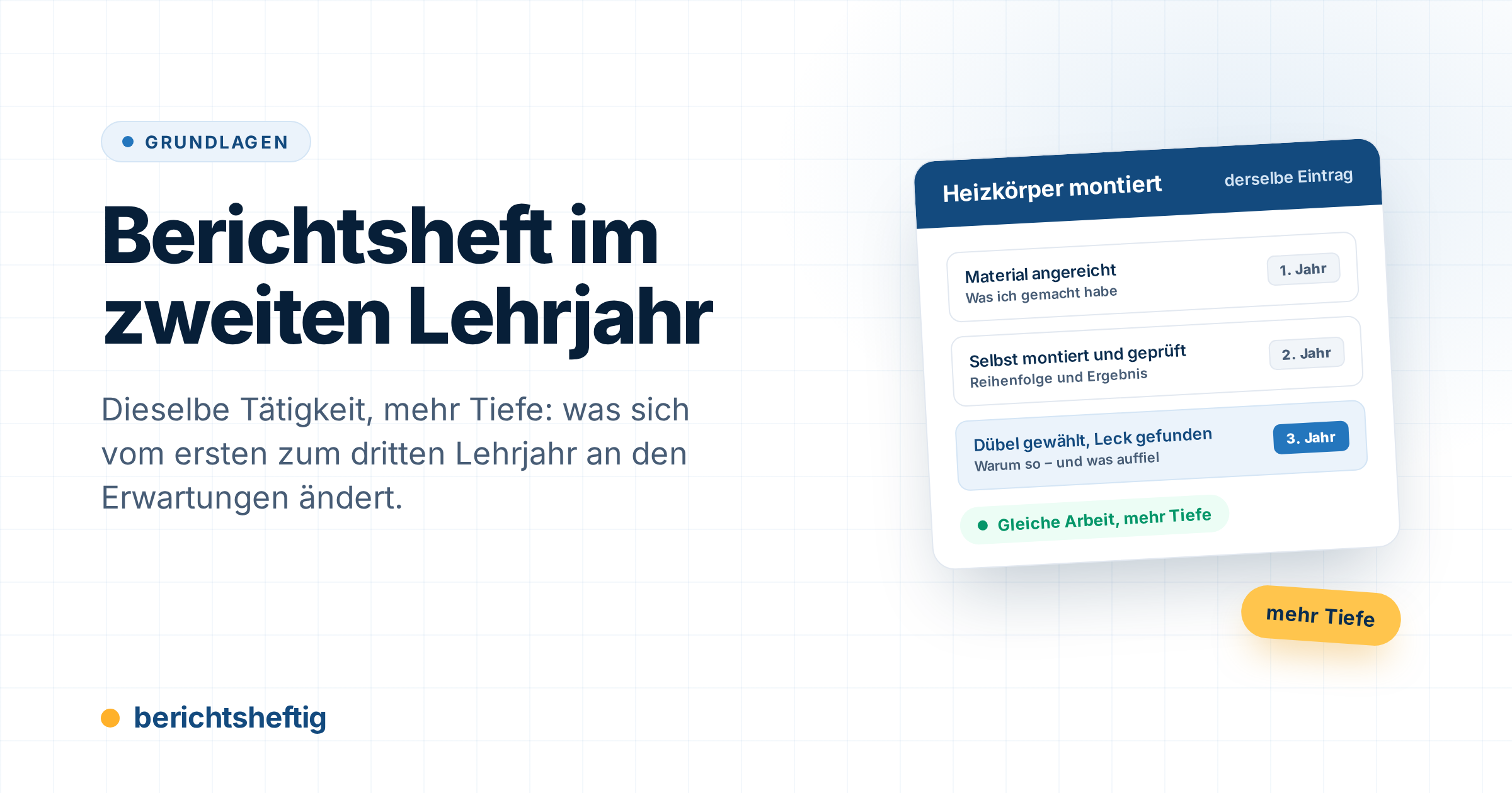 cover-berichtsheft-zweites-lehrjahr Berichtsheft zweites Lehrjahr: mehr Tiefe statt mehr Text