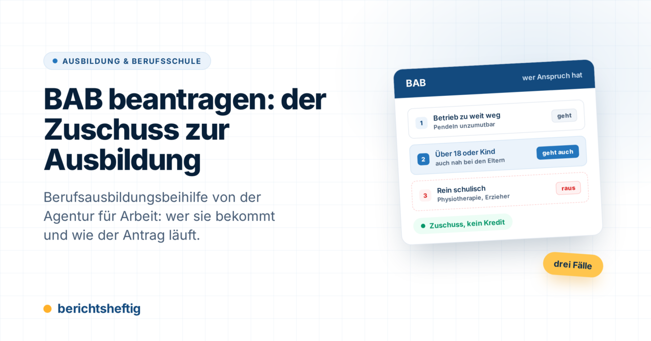 Berufsausbildungsbeihilfe beantragen: Voraussetzungen und Ablauf