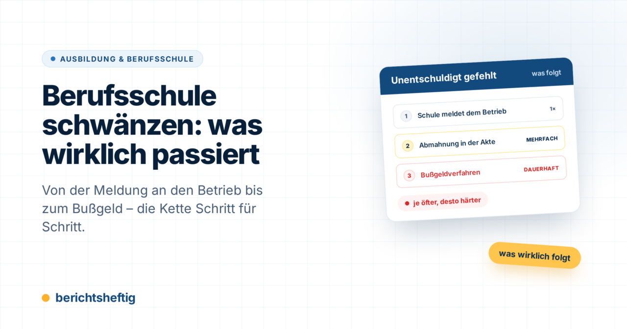 Berufsschule schwänzen: Welche Folgen wirklich drohen