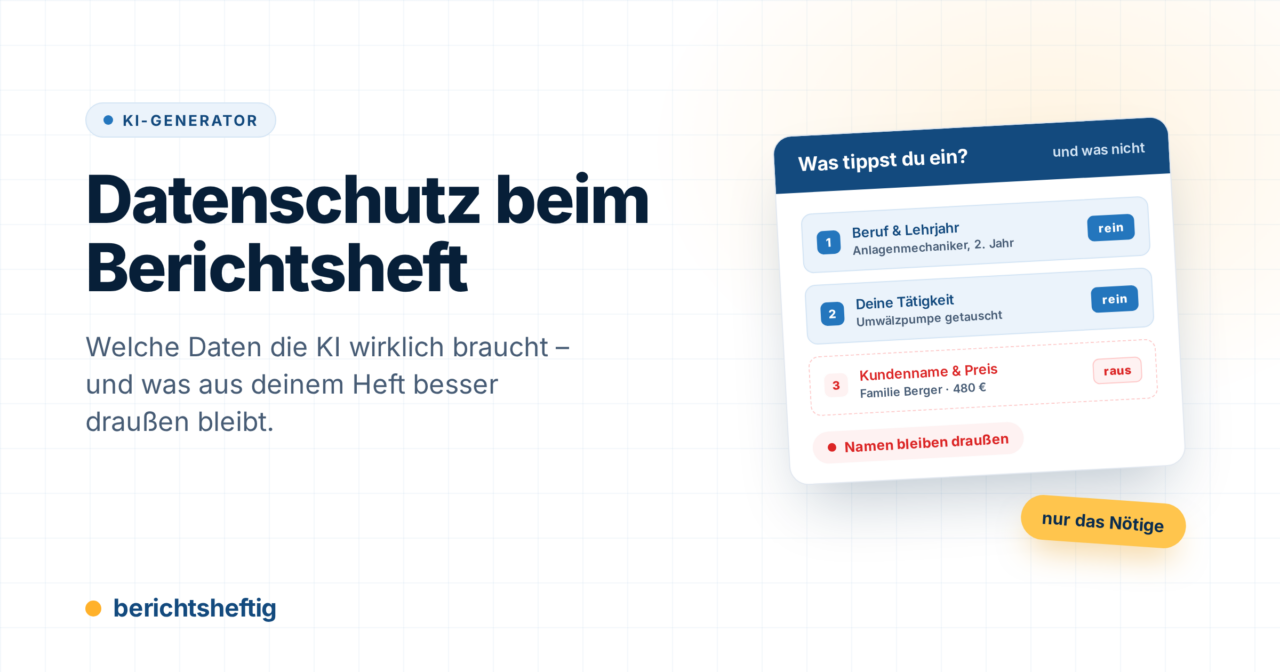 Datenschutz beim Berichtsheft: Was mit deinen Daten passiert