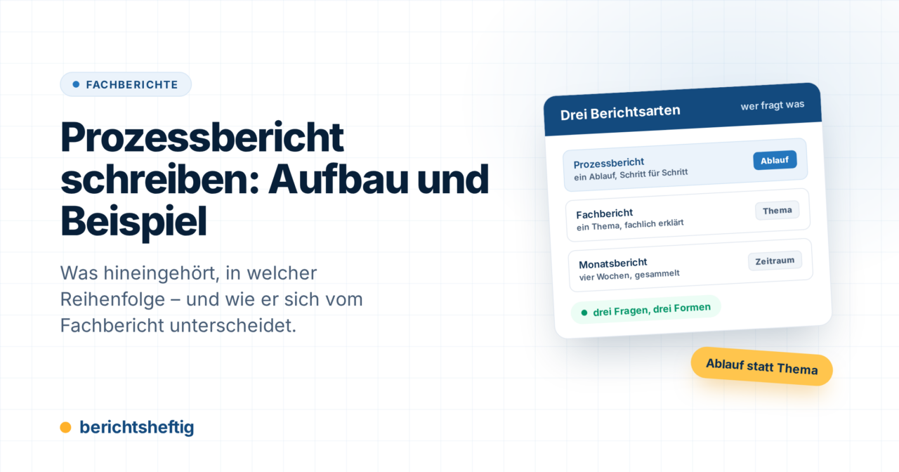Prozessbericht schreiben: Aufbau und Beispiel