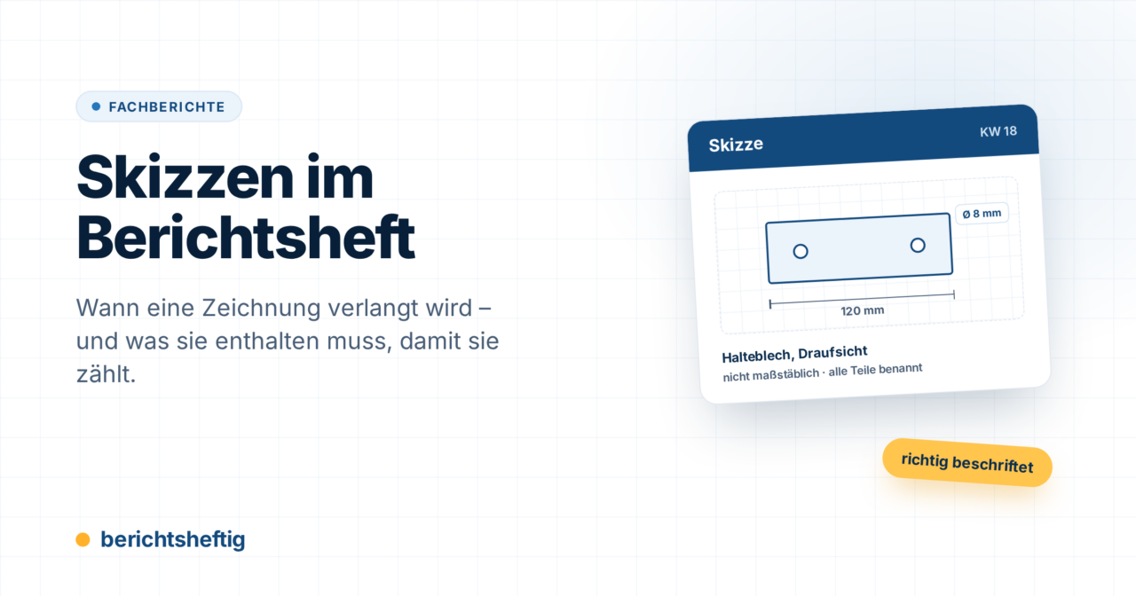 Skizzen im Berichtsheft: wann du zeichnen musst – und wie