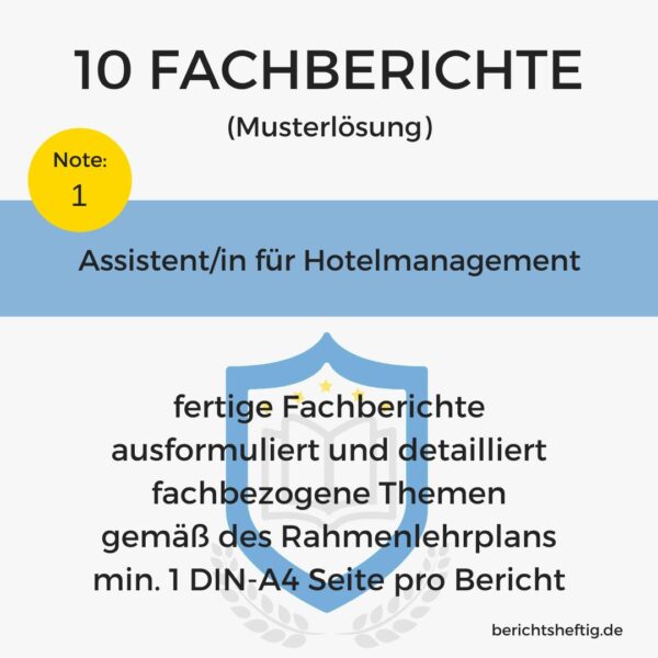fachberichte 468 assistent fuer hotelmanagement